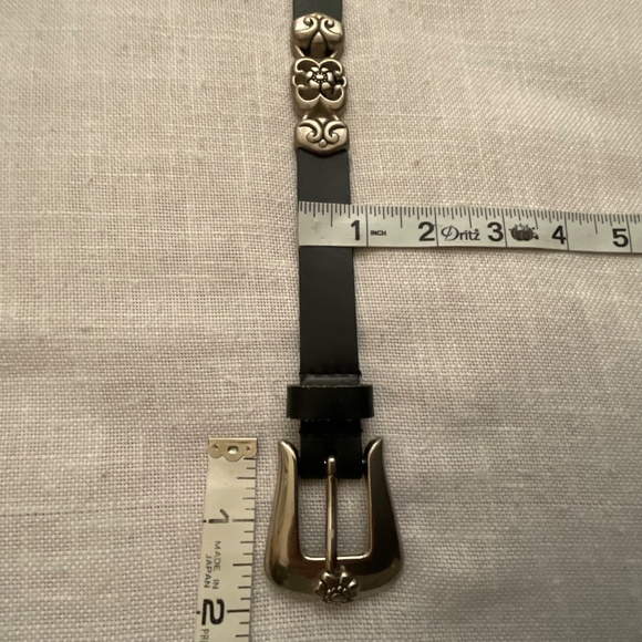 NEW Western Black Leather With Metal Medalions Adjustable Belt Size M/L NWOT - Picture 7 of 16